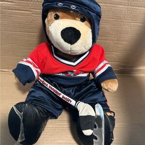 Build-A-Bear Hockey Bear with Red and Blue Gear